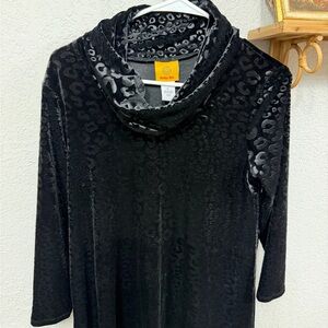 Ruby Rd. Black Textured Cowl Neck Sweater